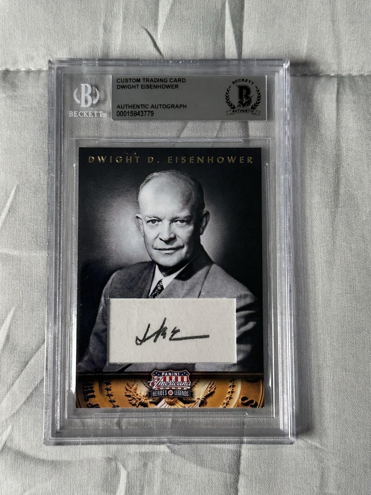 Panini Americana Heroes & Legends Eisenhower Cut Auto #00015843779