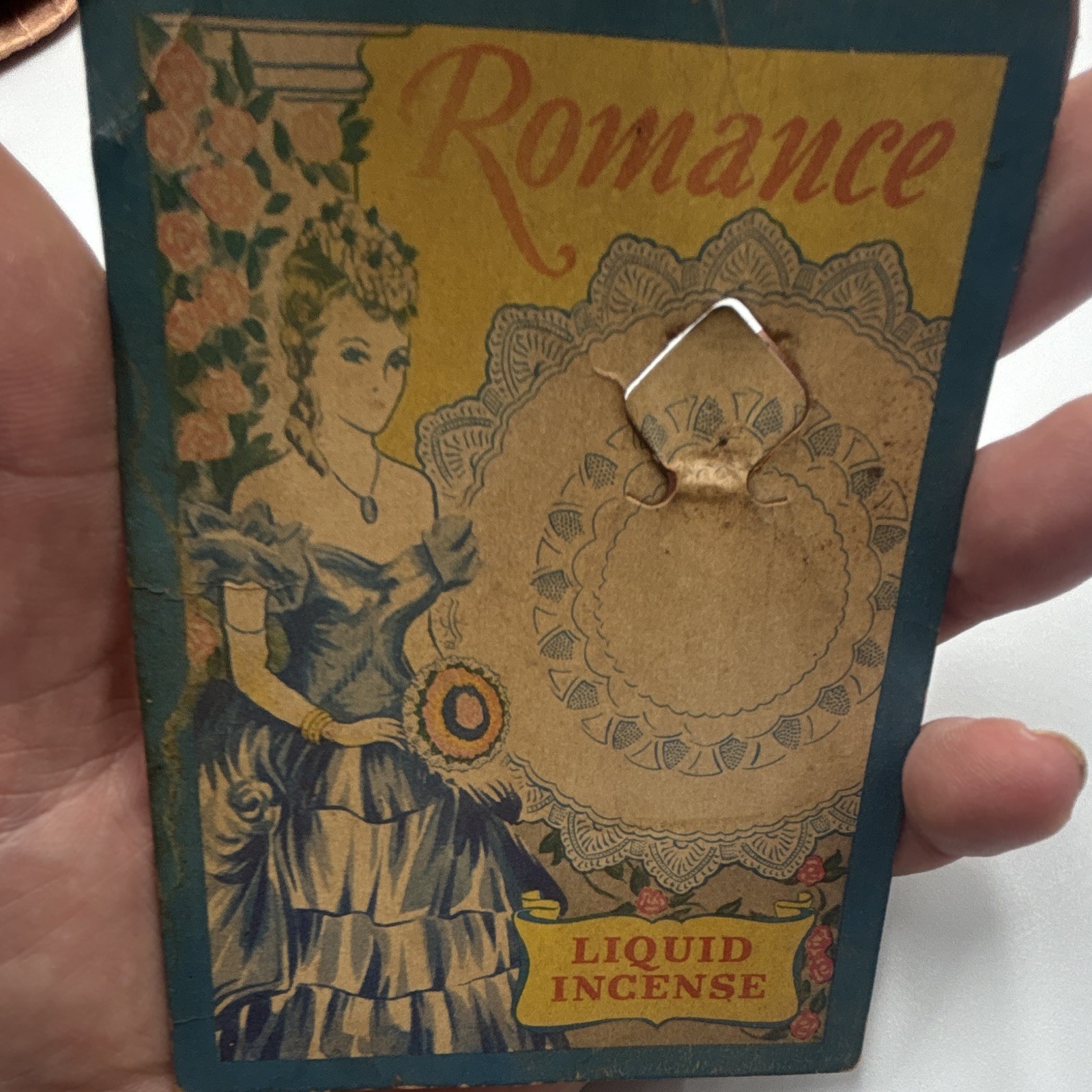 VTG 1940s Romance Liquid Incense Advertising Card Chicago Ephemera Junk Journal