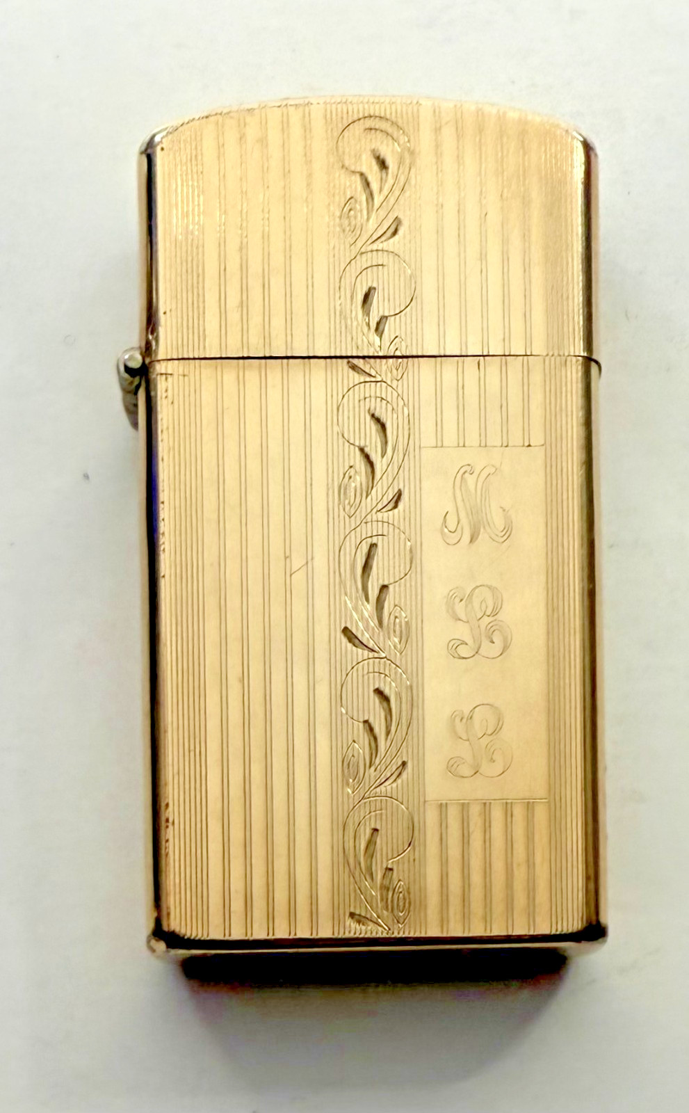 Vintage Slim 1958 Zippo - 10K Gold Fill Lighter