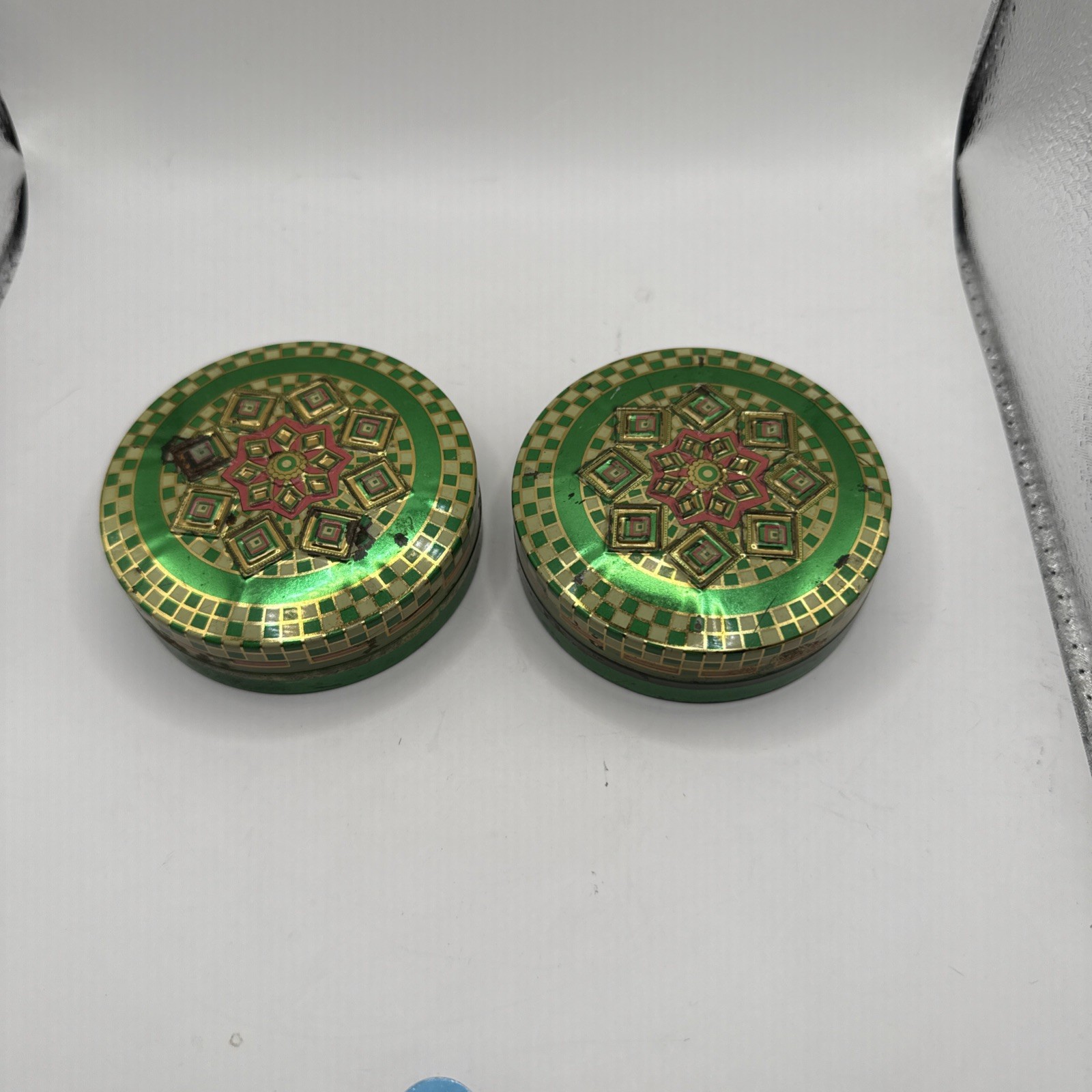 Two Vintage Baret Ware Tin Miniature Containers Made In England 3