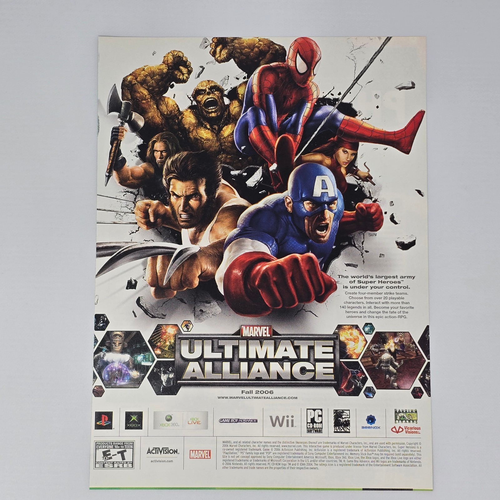 Marvel Ultimate Alliance PS3 Xbox 360 Wii PC Army Print Ad/Poster Promo Art