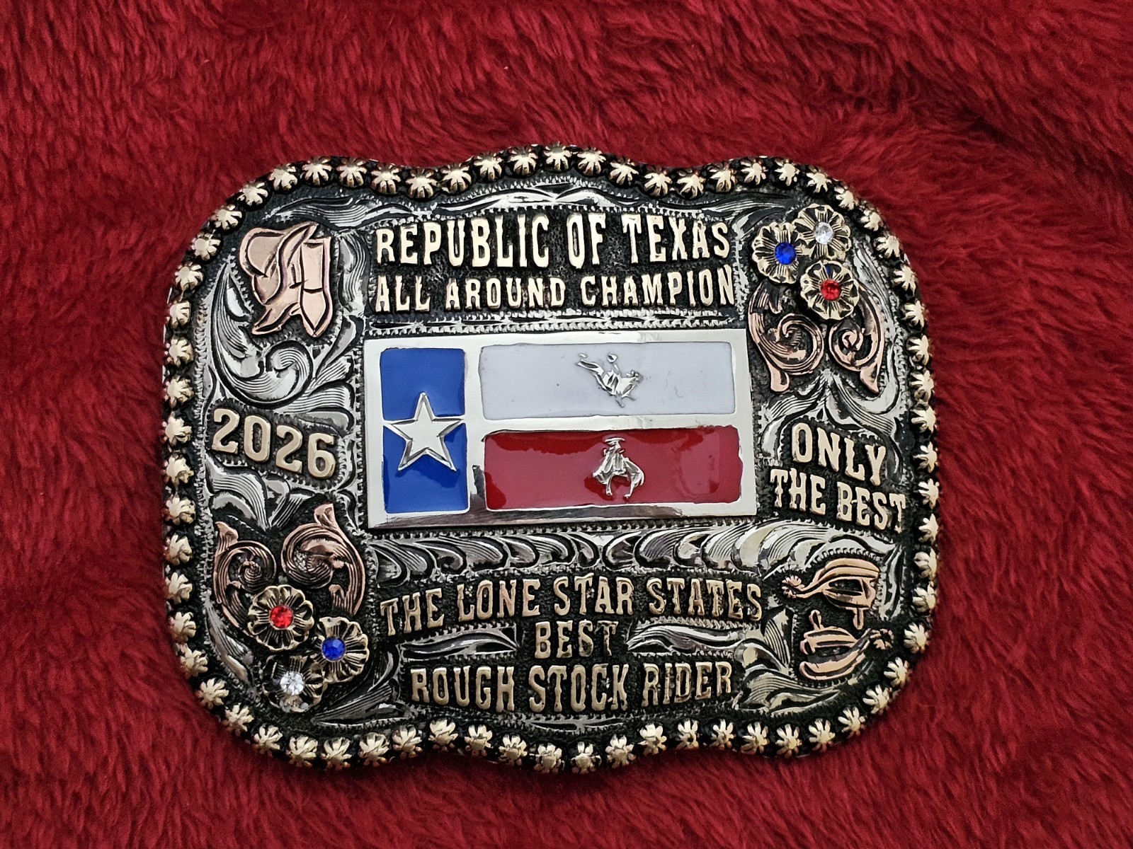 Rodeo All Around Champion☆2026☆X~TREME☆TROPHY BUCKLE☆The REPUBLUC OF TEXAS☆119