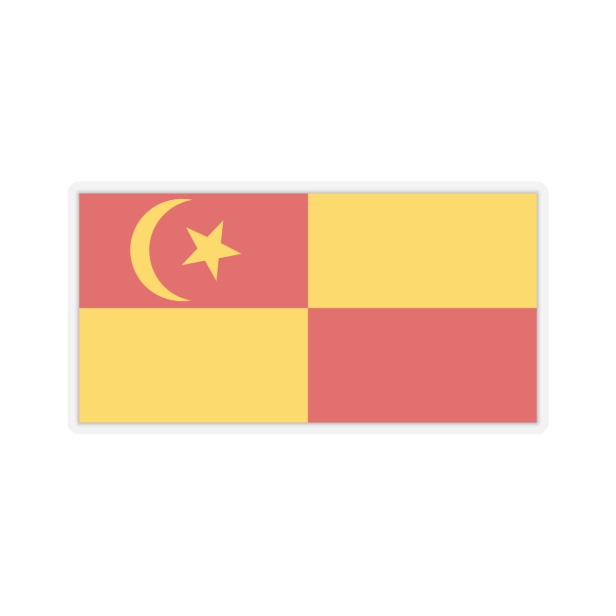 Flag of Selangor pre 1965 Malaysia - STICKER Vinyl Kiss-Cut Decal