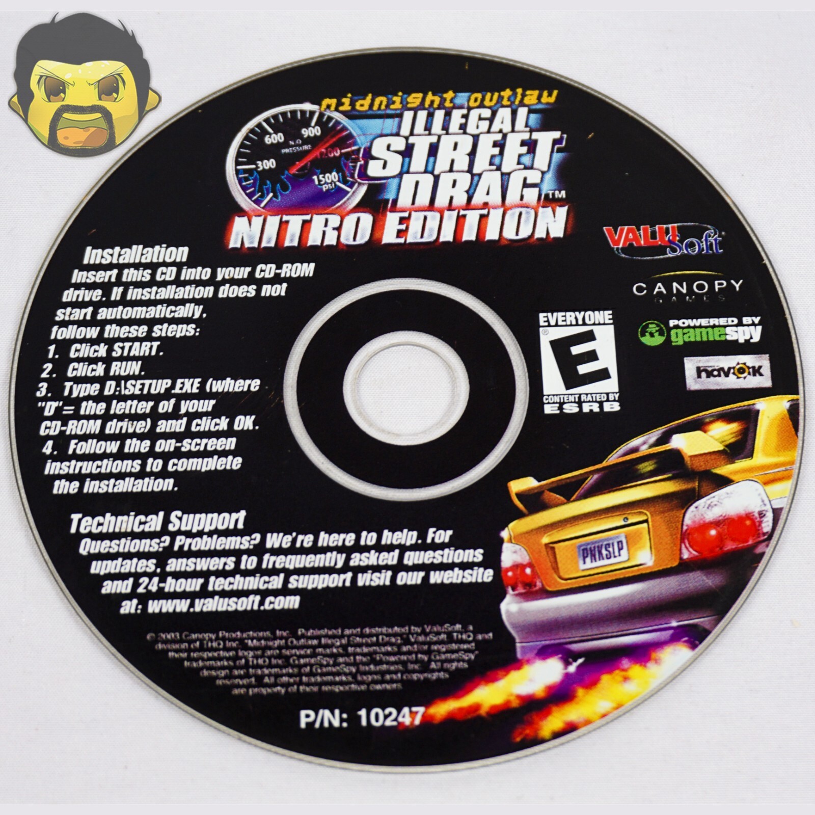 Midnight Outlaw Illegal Street Drag PC Game 2002 Vintage Gaming Disc Only