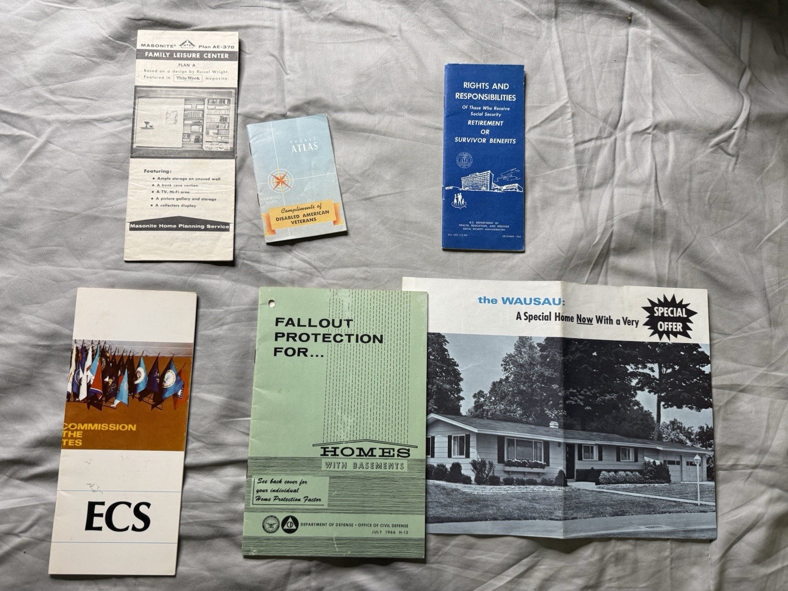 Vintage 1960s Government Pamphlet Ephemera Lot Fallout Civil Defense Atlas 7 Pc