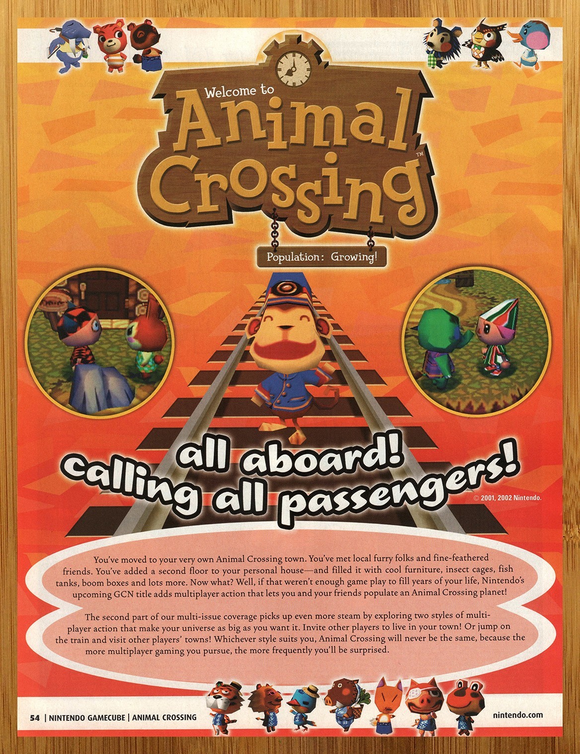 2002 Animal Crossing Nintendo Gamecube GCN Print Ad/Poster Authentic Retro Art