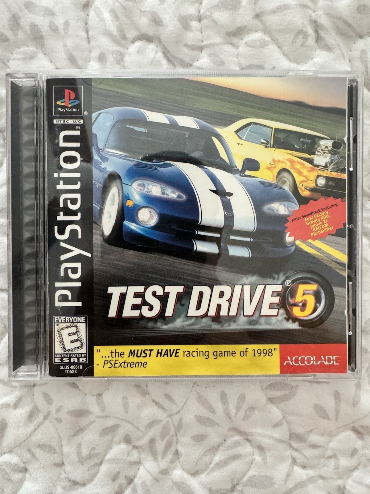 Test Drive 5 (PS1 1998 Black Label) Complete CIB w/ Manual & Tested - .