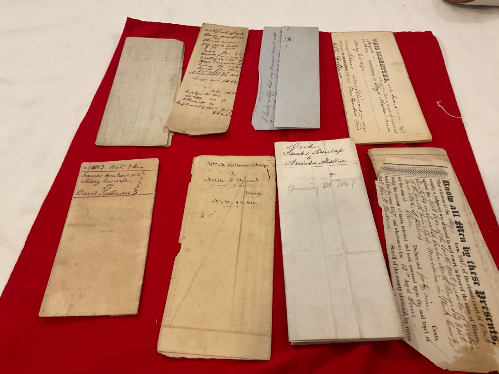 1234 ILLINOIS NEW YORK LAND DEEDS DISTRICT OF ILLINOIS 8 DEEDS 1840 1860