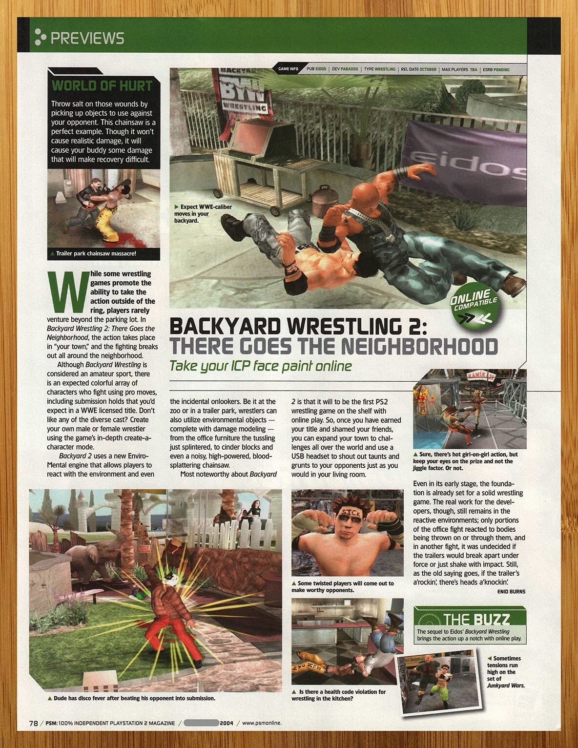 2004 Backyard Wrestling 2 There Goes the Neighborhood PS2 Xbox Print Ad/Poster