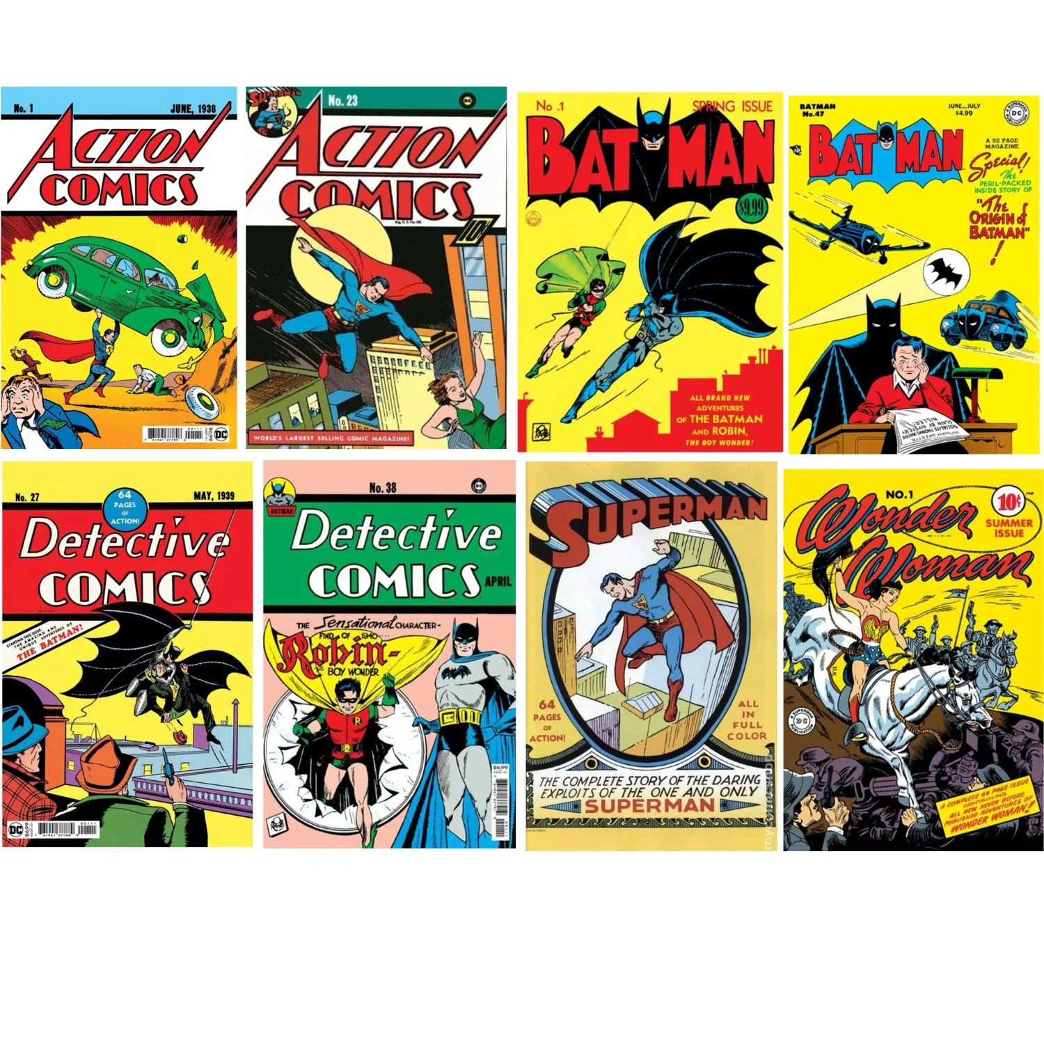 DC Comics Golden Age 8 Comic Facsimile Set Action 1 Detective 27 Batman 1