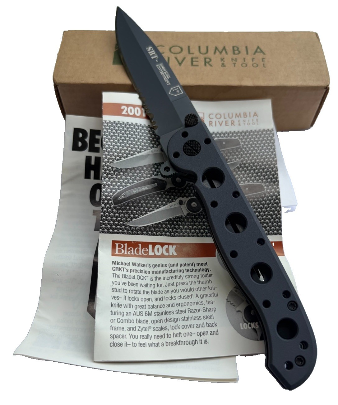 CRKT M16-13LE Kit Carson Law Enforcement Blue SRT AUS-8 Knife NOS NIB Vintage