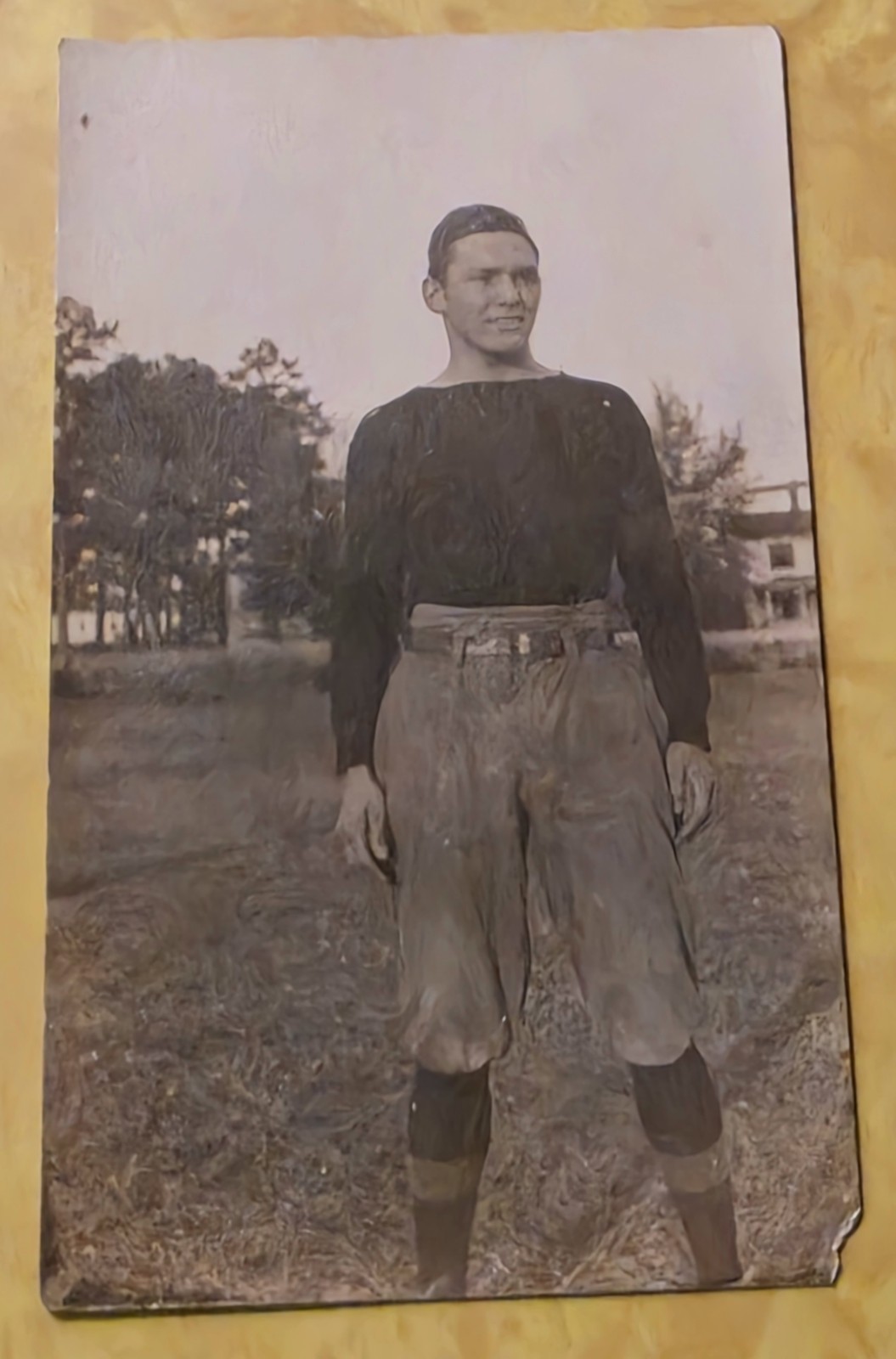 1908-1912 Carlisle Indian Industrial School Football Player Real Photo Postcard