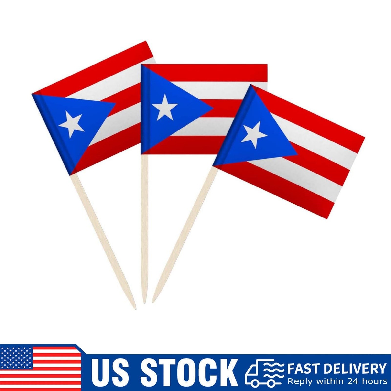 100 Pack Puerto Rico Flag Puerto Rican Toothpick Flags Cocktail Picks Mini Stick