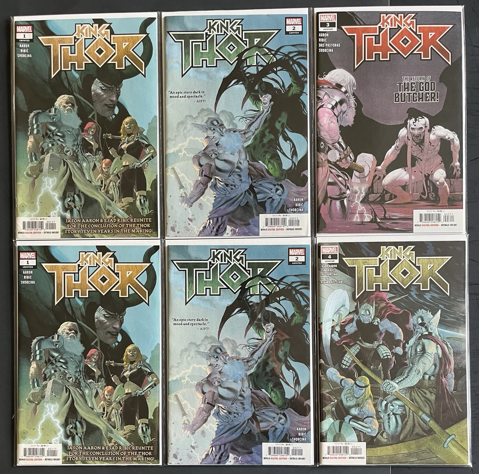 King Thor #1-4 Complete Mini-Series + Duplicates Key Marvel Comics 2019 #723-726