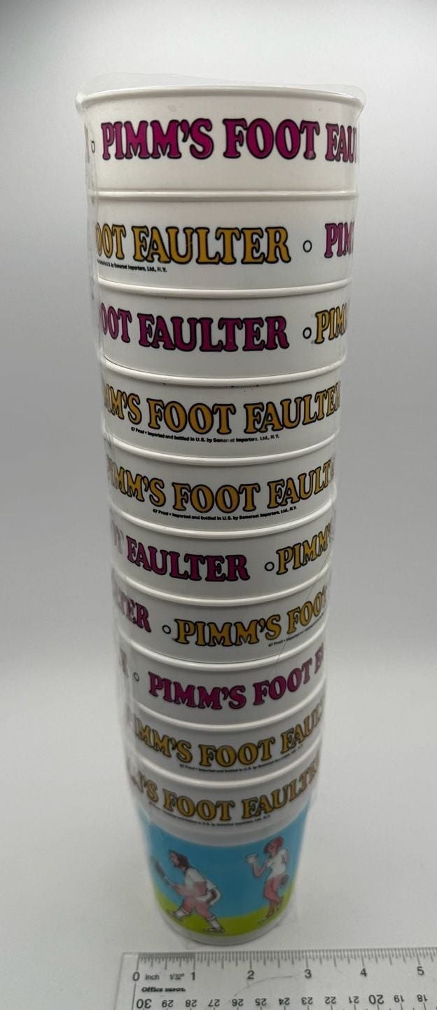 Vintage Pimm\'s Foot Faulter Plastic Cups Set of 10