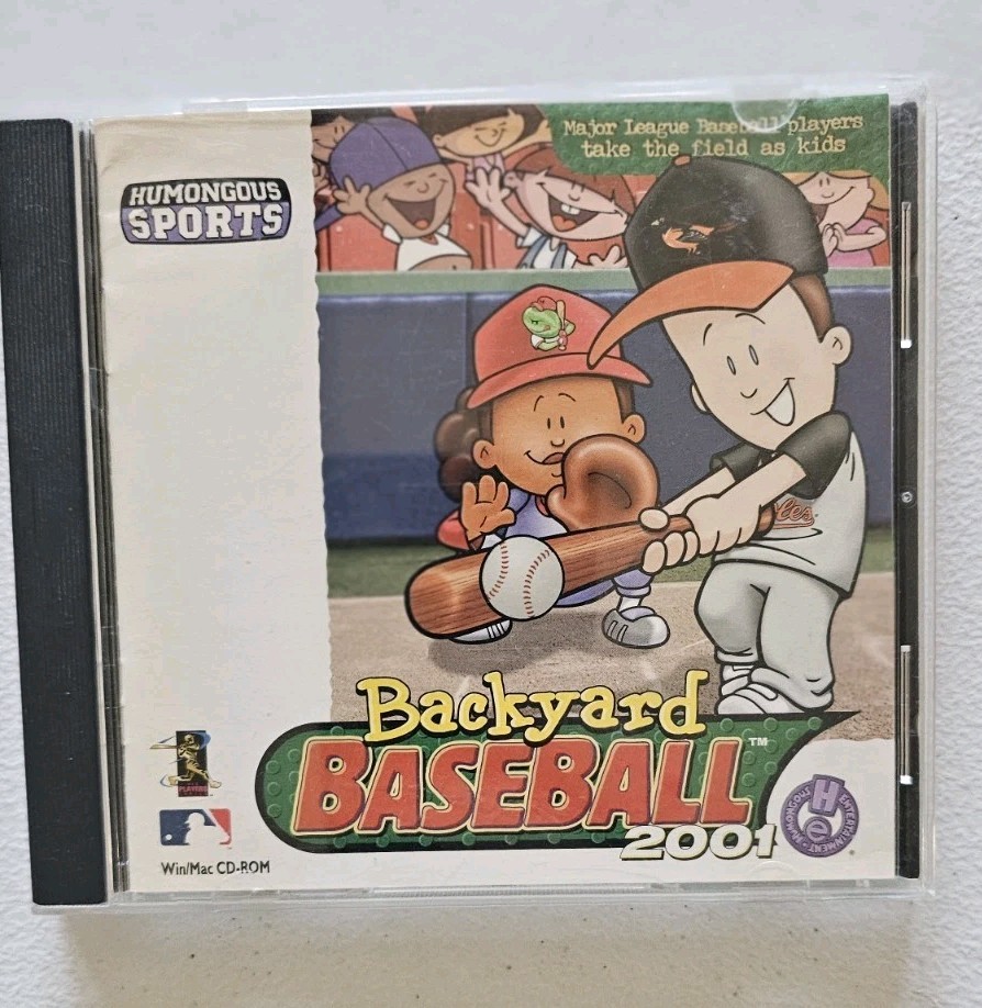 Backyard Baseball 2001 PC Win/Mac CD-ROM Complete CIB Humongous Sports MLB Clean