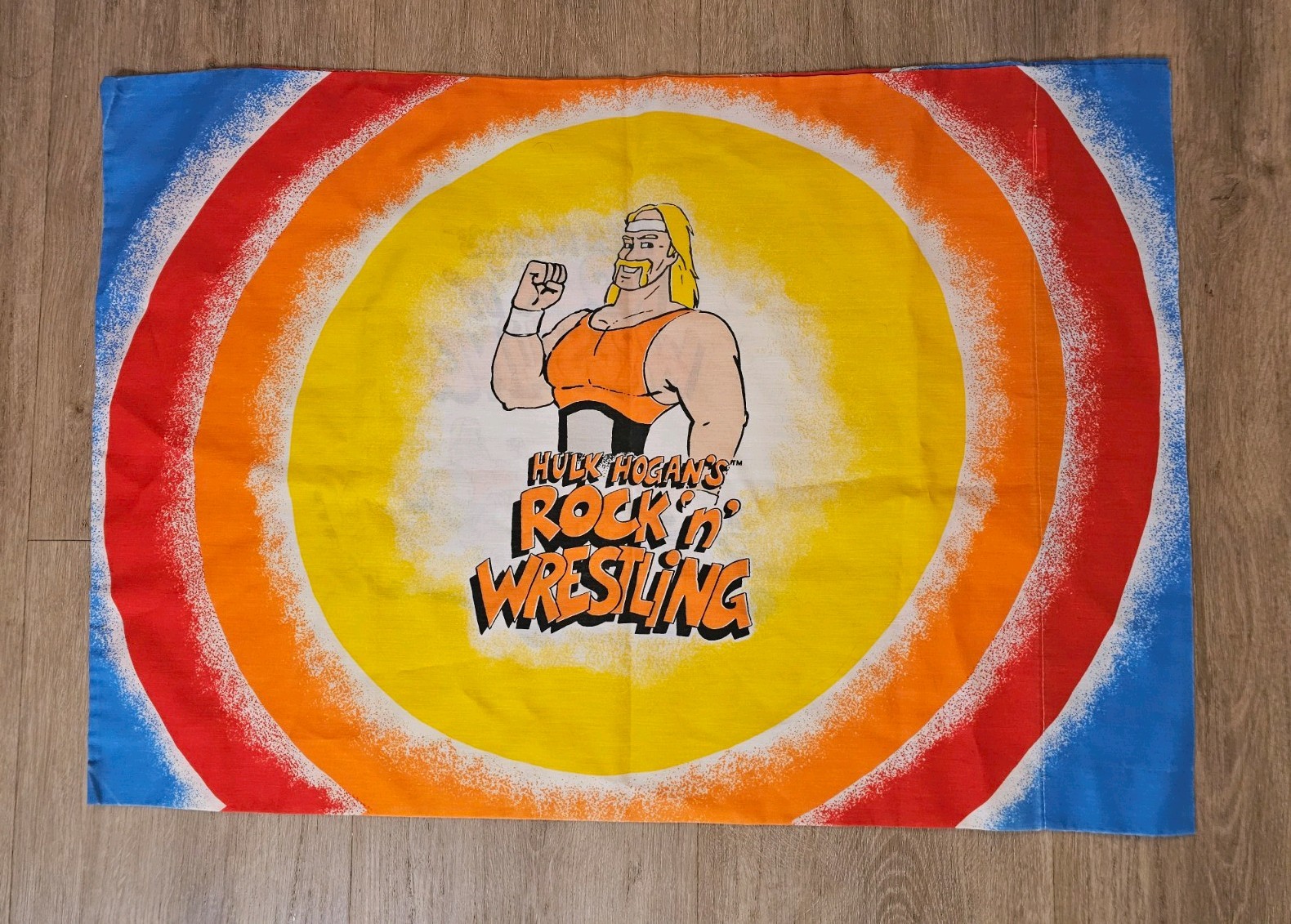 Vintage 1985 WWF Hulk Hogan’s Rock N Wrestling Pillowcase Titan Sports WWE