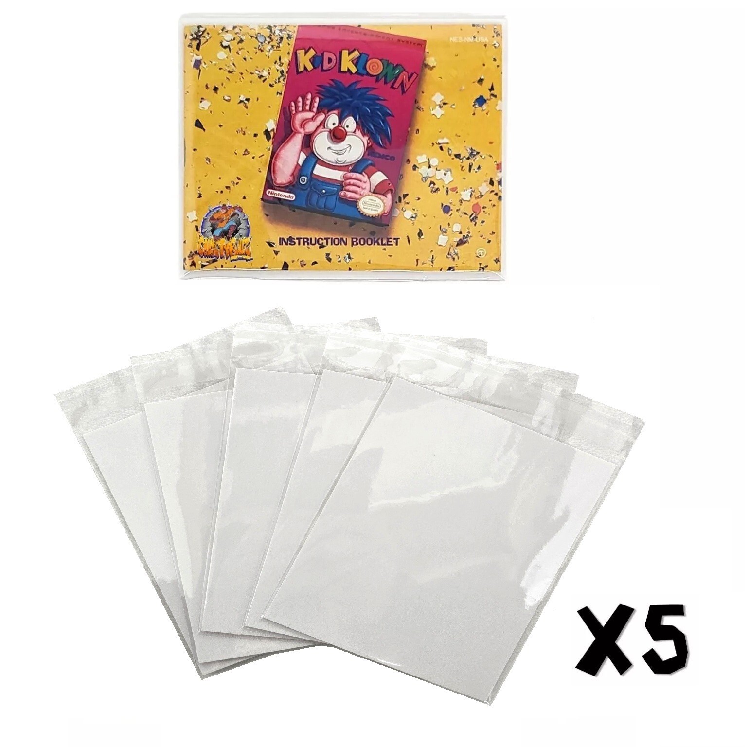 NEW  Resealable Clear Protective Plastic Sleeves w/  Backing Board - NES Manual