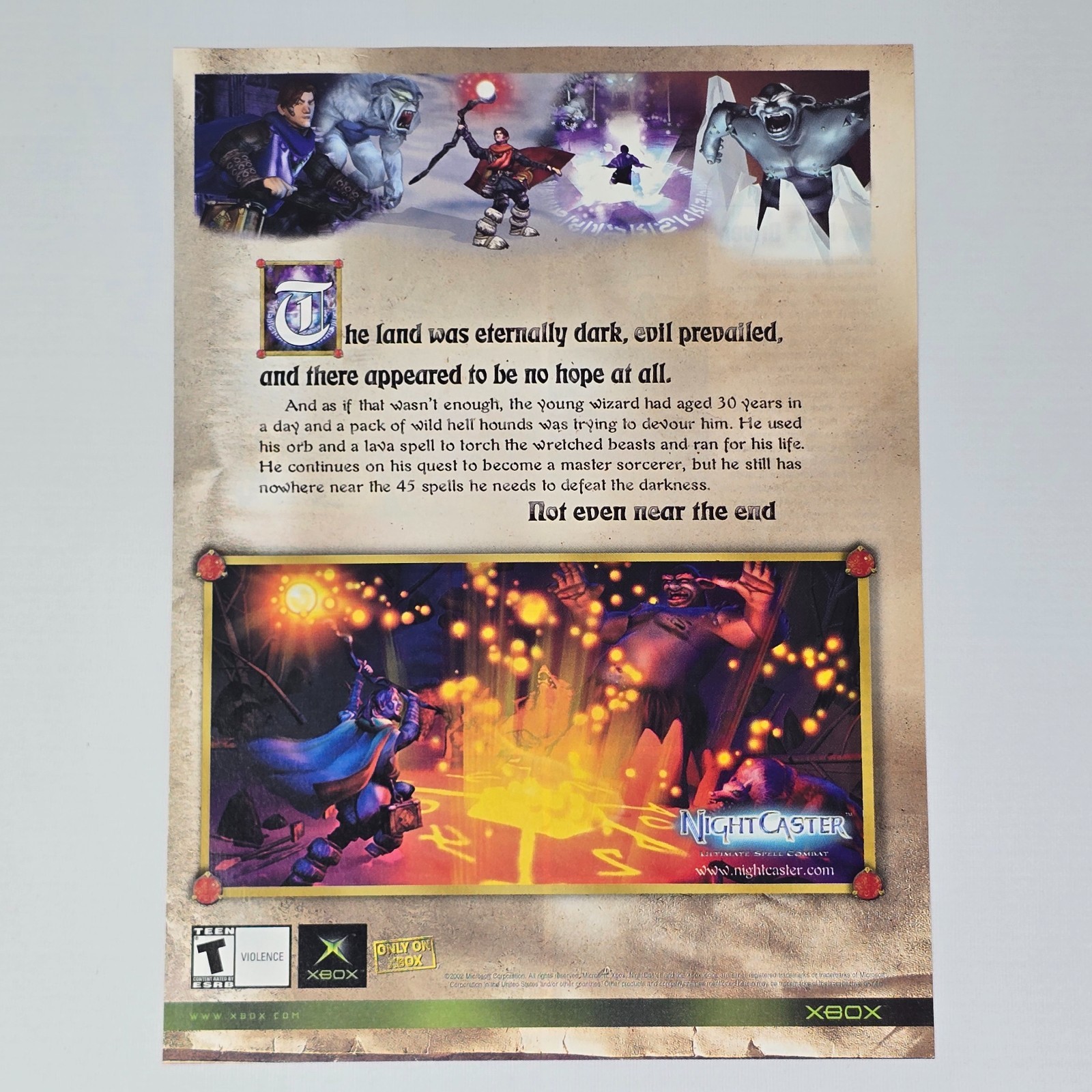 Night Caster Xbox Authentic Magazine Ad