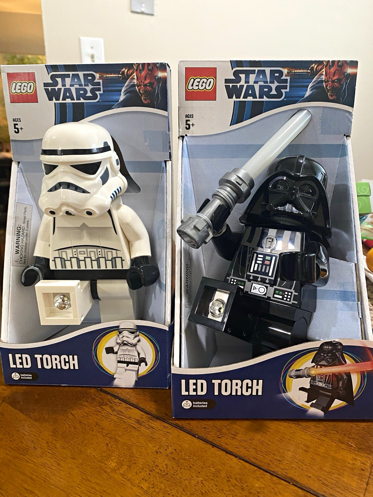 LEGO Star Wars LED Light Torch Figure Lot - Darth Vader & Stormtrooper 5+