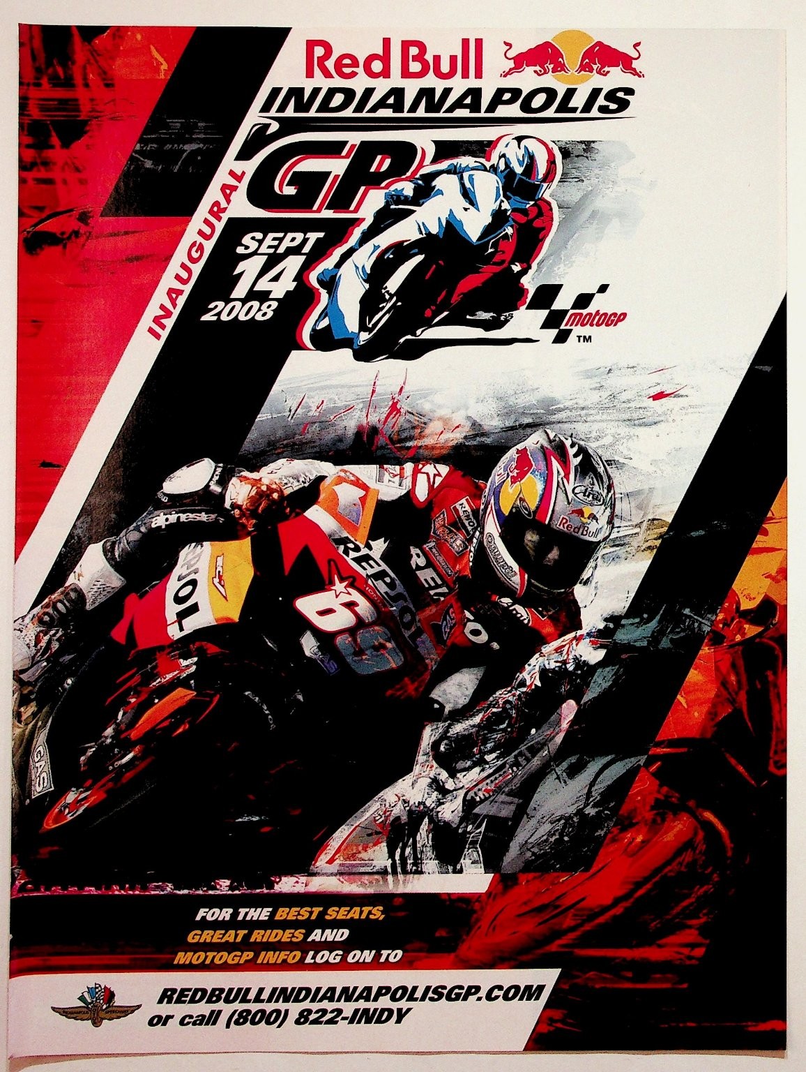 2008 Red Bull Indianapolis GP MotoGP Inaugural Race Motorcycle Print Ad