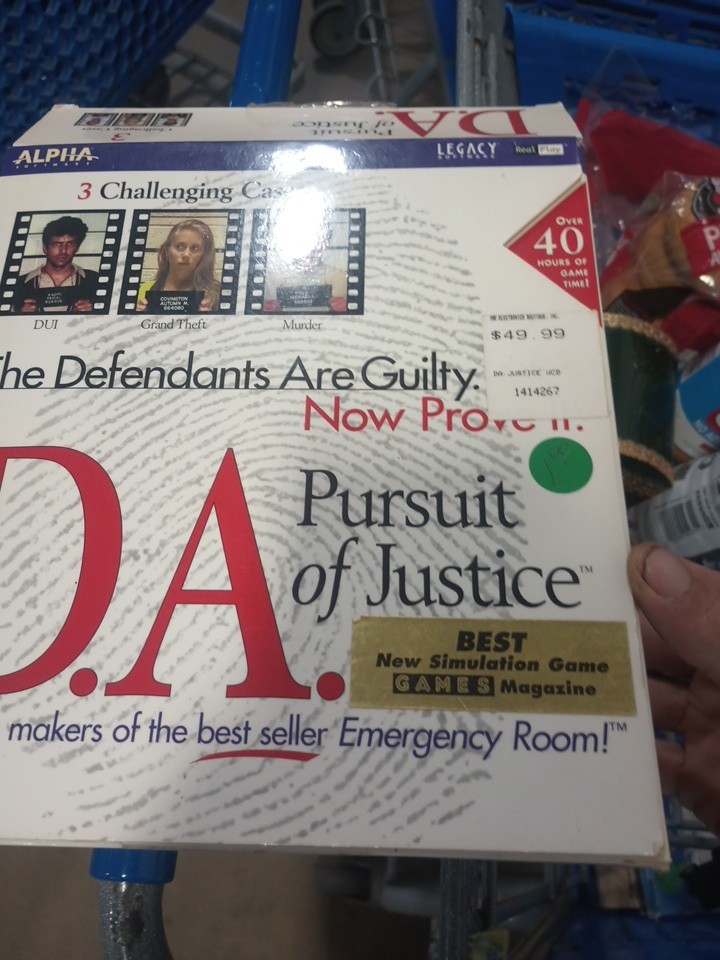 Rare D.A. Pursuit Of Justice Windows 95 8 Disk Cd ROM Game Complete with Manual