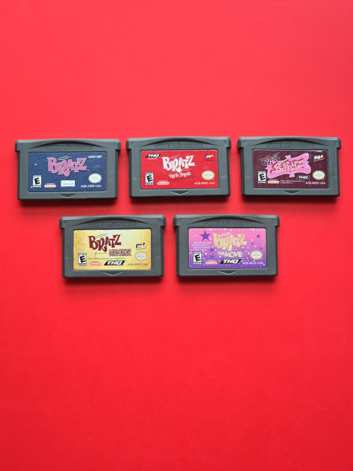 Game Boy Advance Bratz Babyz Diamondz Movie Rock Angelz Nintendo GBA Lot 5 Games