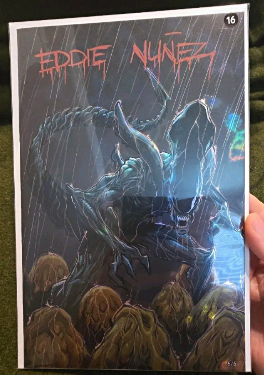 Eddie Nunez Alien Shadow Rain 5/5 MagmaFoil with blood signature