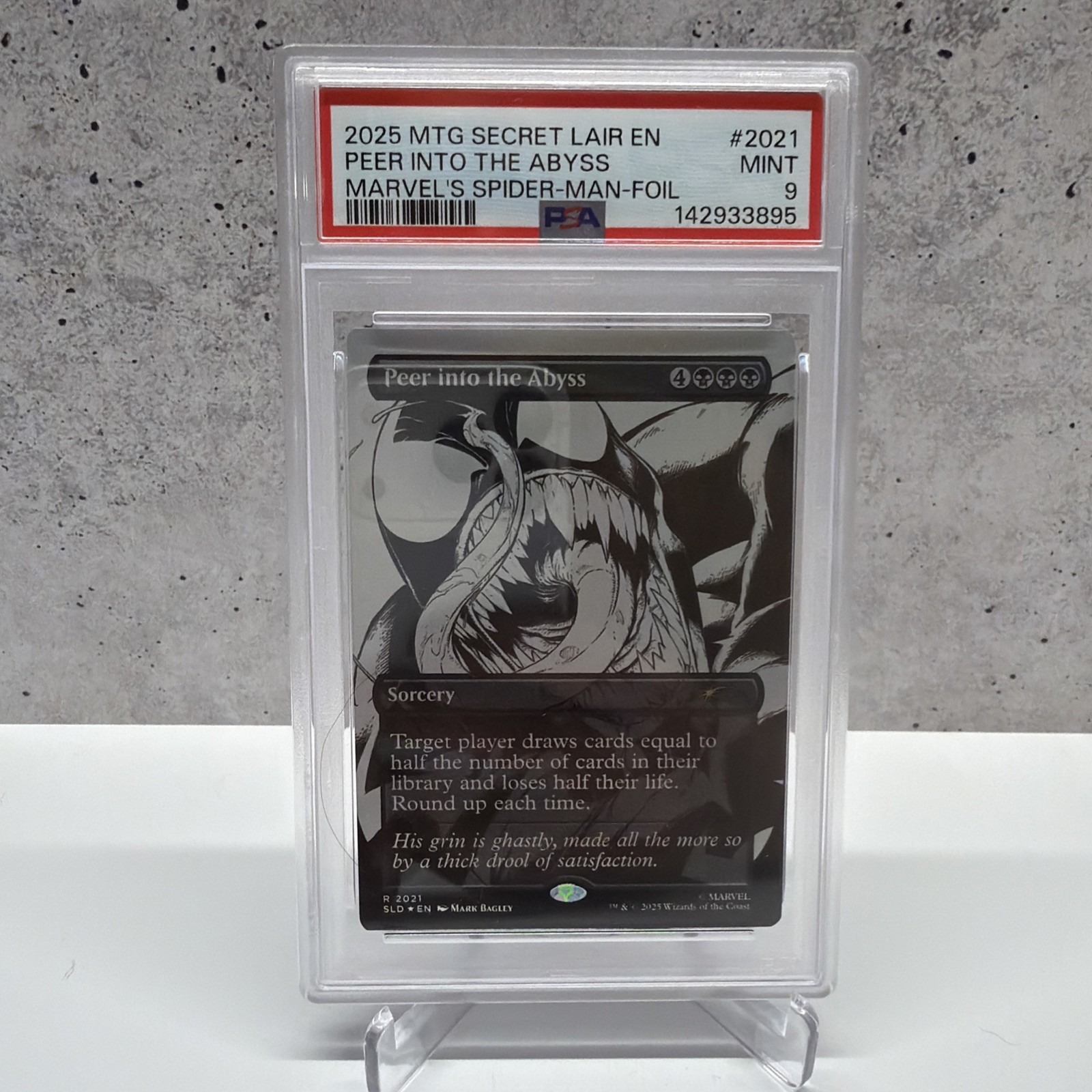 2025 MAGIC SECRET LAIR 2021 PEER INTO THE ABYSS MARVEL'S SPIDER-MAN VENOM PSA 9