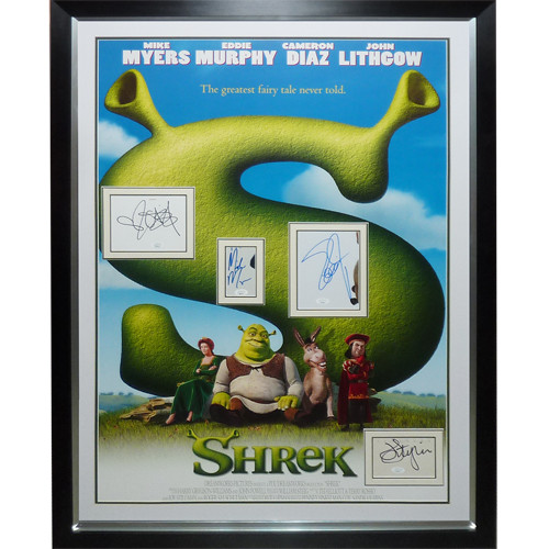 Shrek Full-Size Movie Poster Deluxe Framed with Mike Myers, Eddie Murphy, Camero