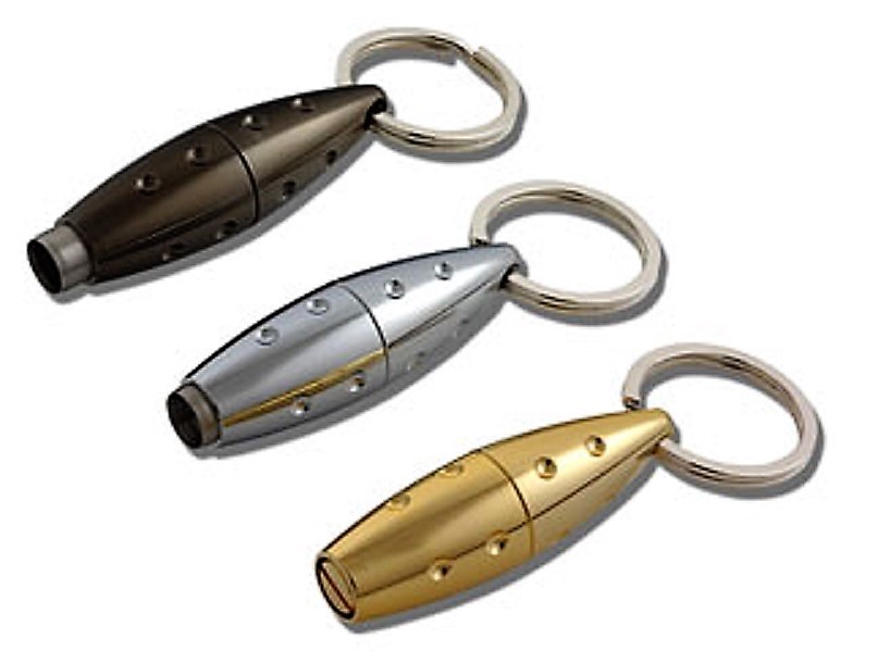 1X Premium Retractable and Screw Out Bullet Cigar Punch With Key Ring Attachment