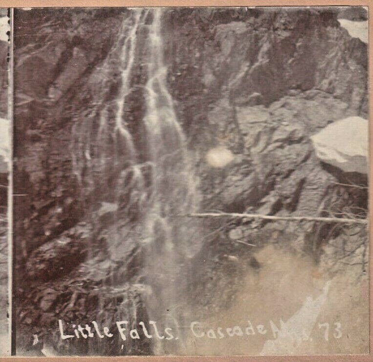 Vtg Stereoview Photo - Cascade Mountains Little Falls - Waterfall