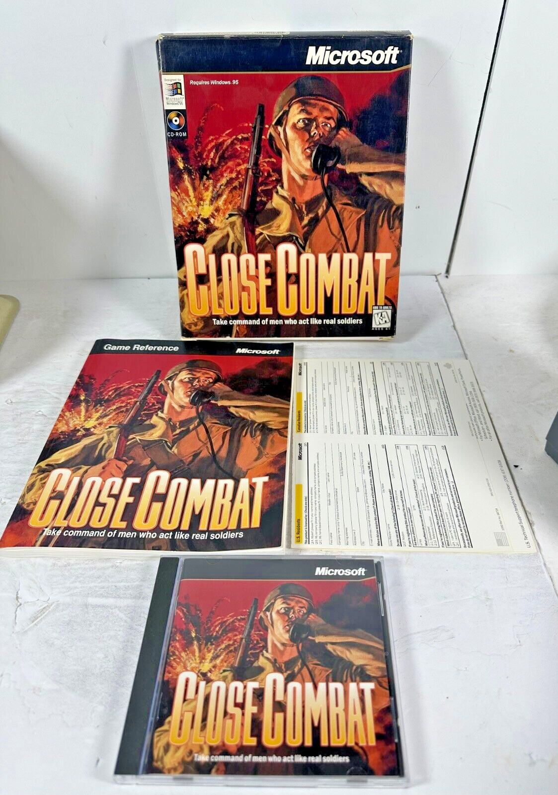 Close Combat (PC, 1996) Big Box Microsoft CD-ROM Windows 95