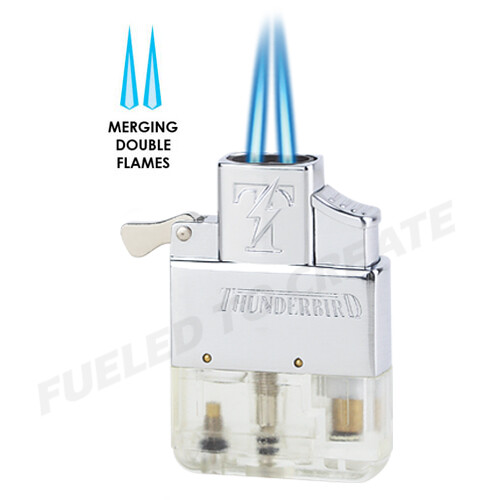 Thunderbird Butane Insert double blue torch clear bottom Vector works w/ zippo 