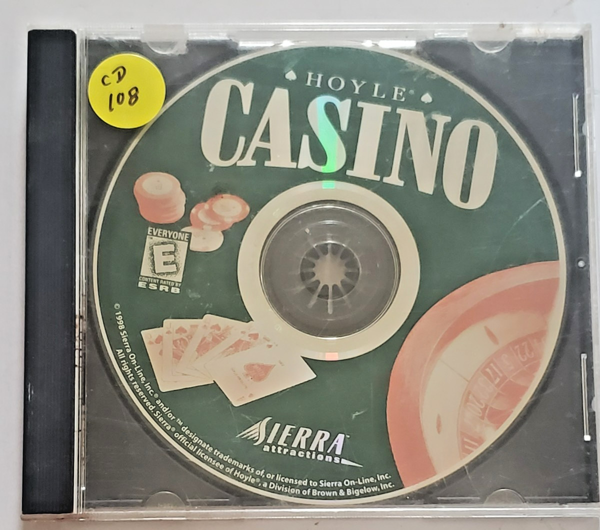 1998 HOYLE Casino PC Game Sierra Attractions    CD#108
