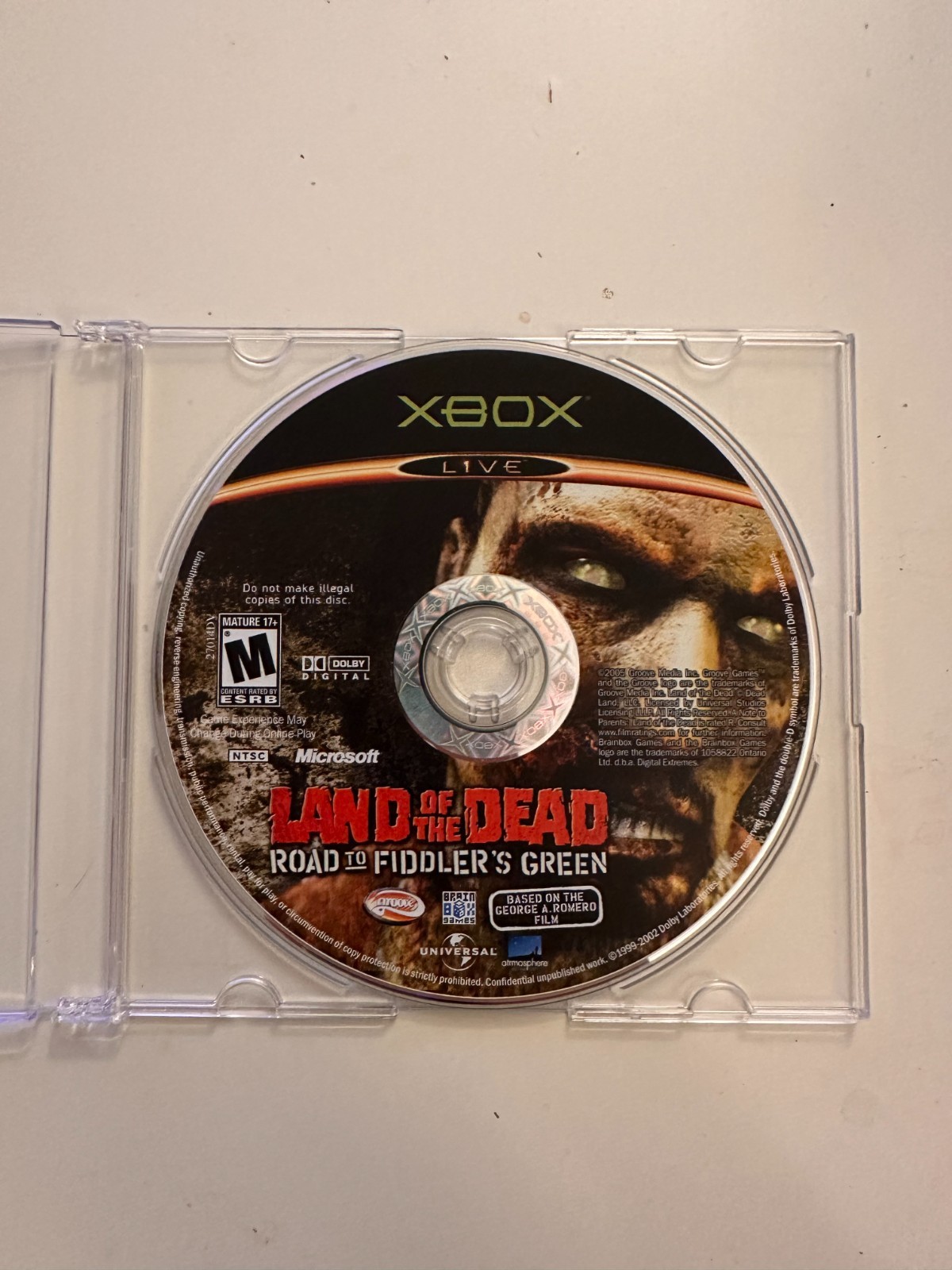 Land of the Dead: Road to Fiddler's Green DISC ONLY (Microsoft Xbox, 2005)