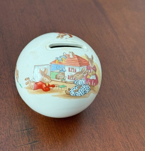 Vintage Royal Doulton Bunnykins Money Ball Bank