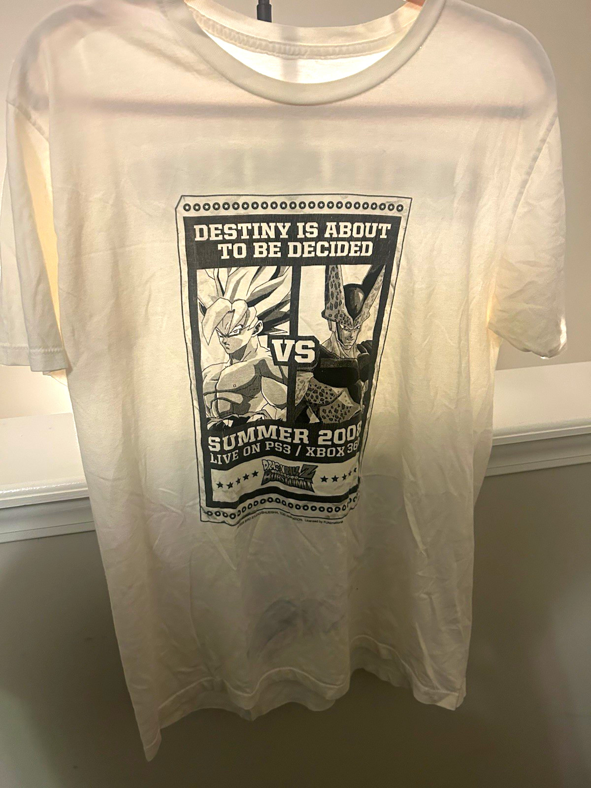 Vintage 2008 Atari Dragon Ball Z Burst Limit Video Game Promo Tee Goku vs Cell