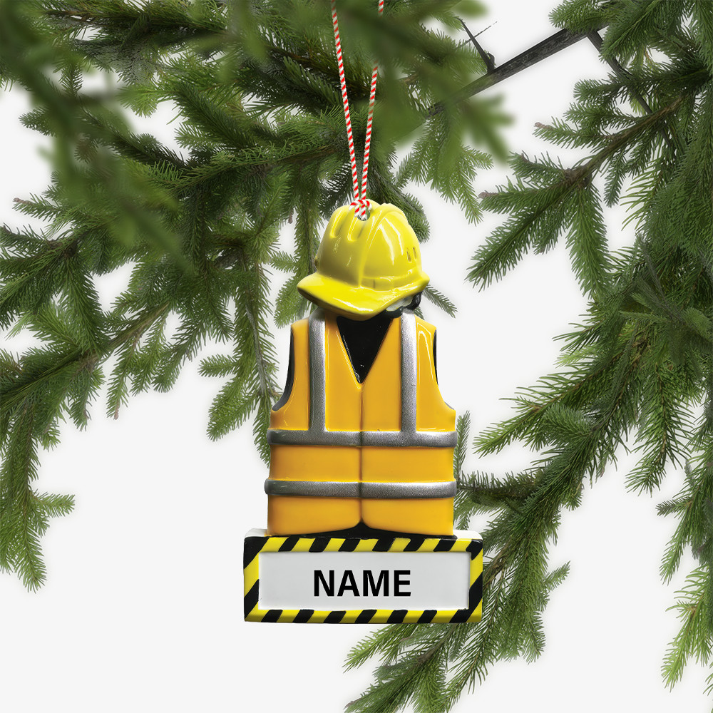 Personalized Construction Christmas Ornament, Heavy Equipment Operator Ornament