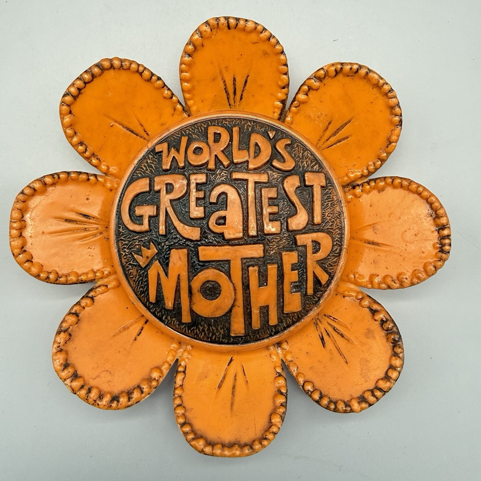 Vtg 70s Wallace Berrie Wallflower World’s Greatest Mother Wall Hanging Plaque