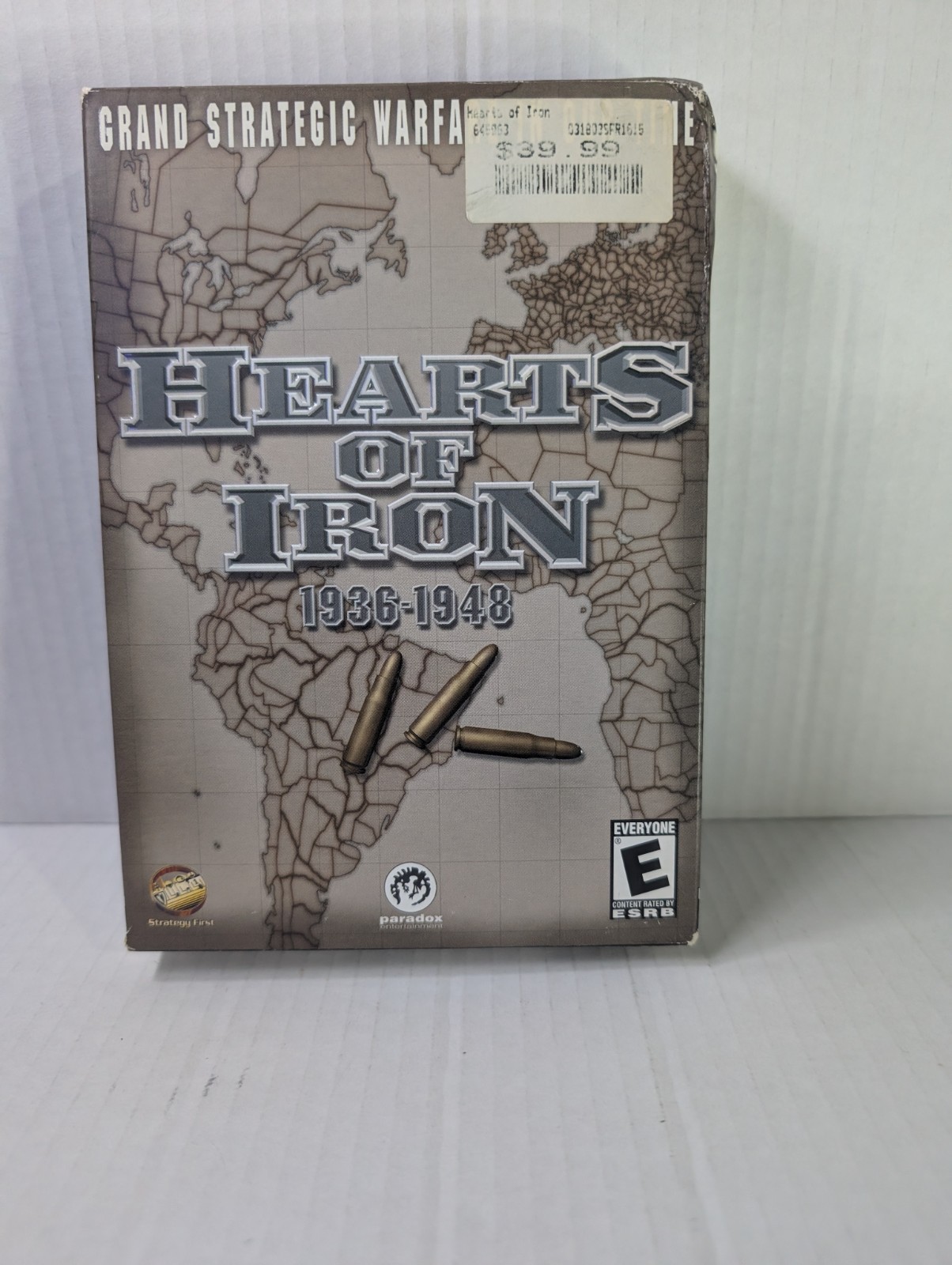 Hearts of Iron 1936-1948 PC CD-ROM 2002 Open Box Sealed Game Paradox Strategy