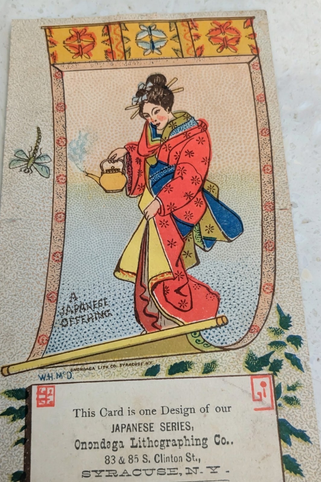 *RARE* JAPANESE SERIES LITHOGRAPHER ONONADGA LITHOGRAPHING CO. SYRACUSE, NY