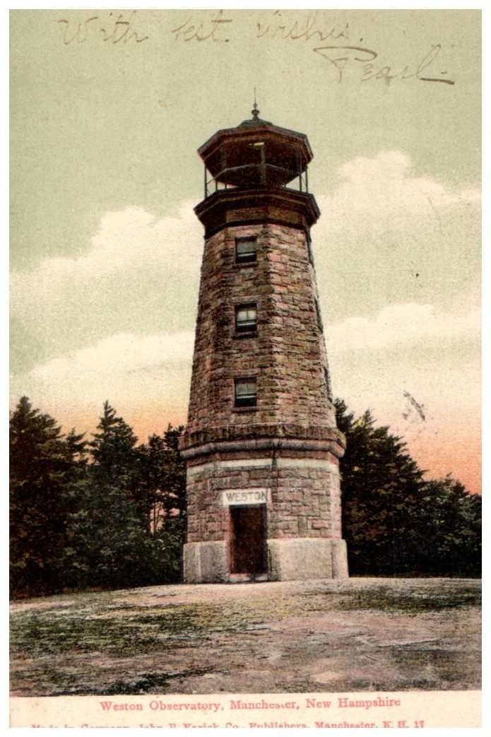 Vintage Postcard 1906 Weston Observatory, Manchester, New Hampshire (NH)