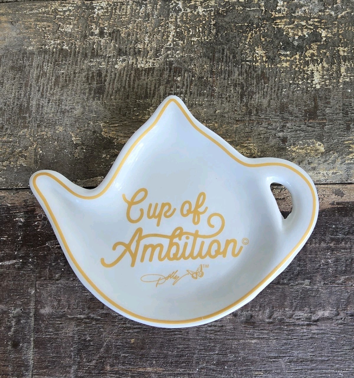 DoIly Parton CUP OF AMBITION Spoon Rest / Tea Bag Rest NEW WITH TAGS 