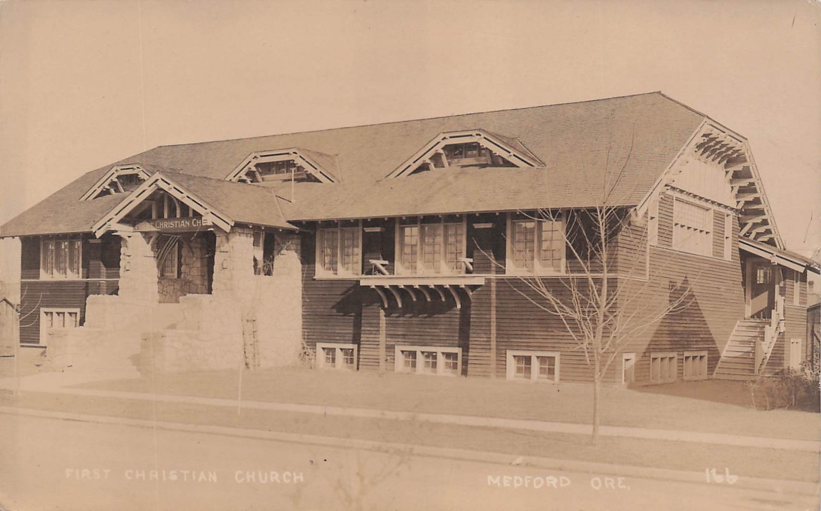 RPPC Medford Oregon First Christian Church Photo Vtg Postcard 4A
