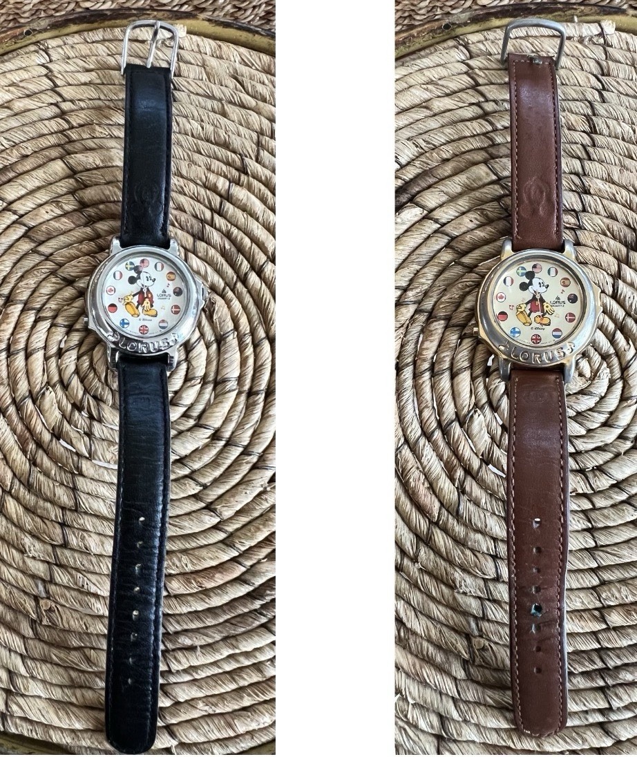 Lot of 2 VINTAGE Lorus Disney Mickey Mouse musical watches Japan V421 0020 20 ZO