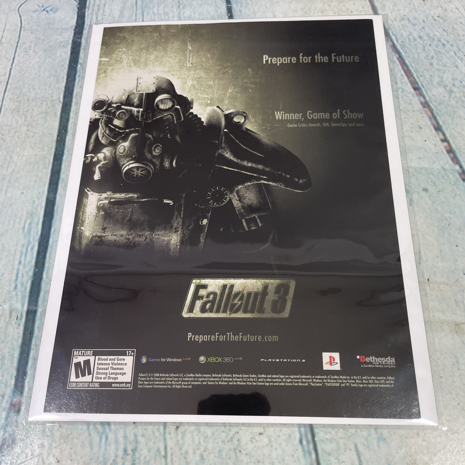 2008 Fallout 3 Video Game Bethesda Print Ad/Poster Pinup Promo Art Magazine Page