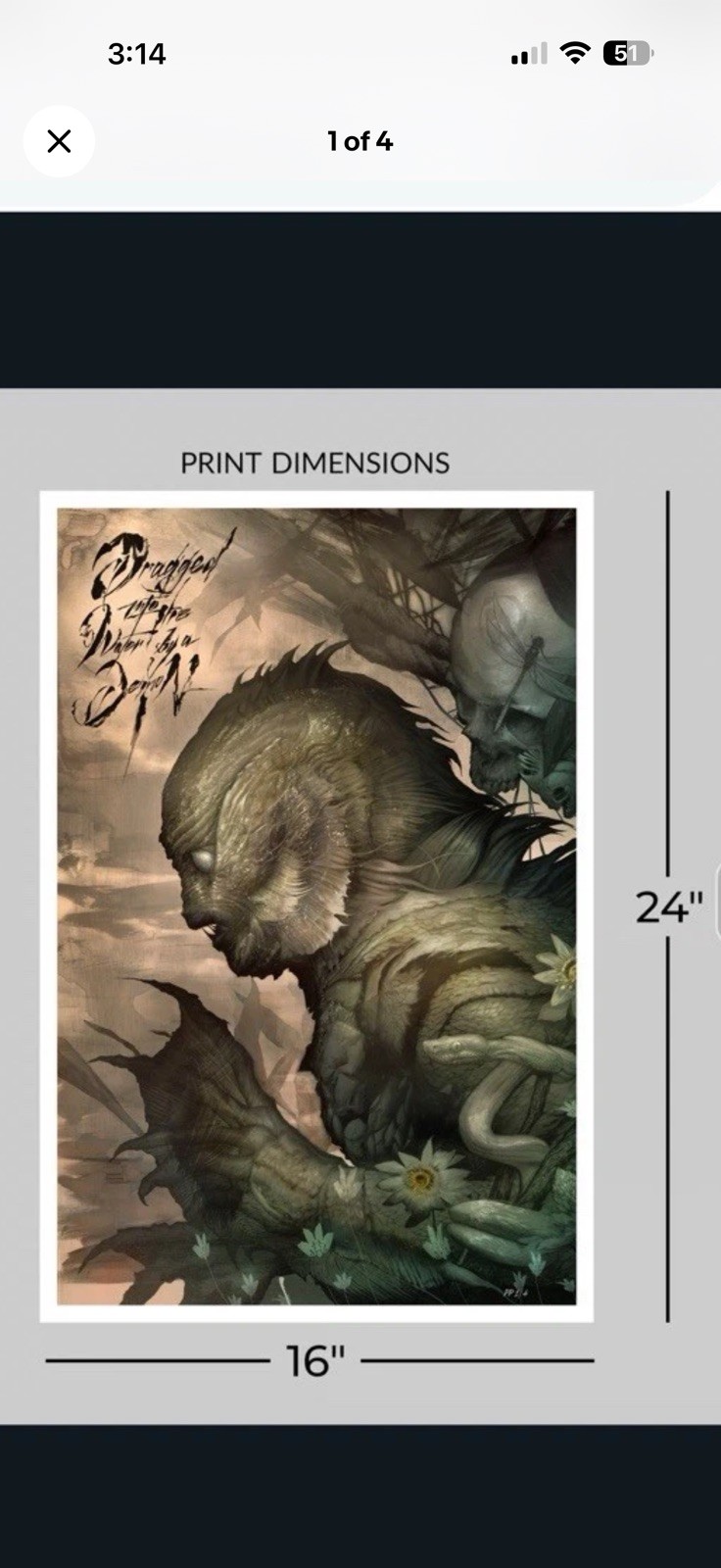 Sideshow Exclusive Dan Quintana Creature Of The Black Lagoon  absolute Batman 