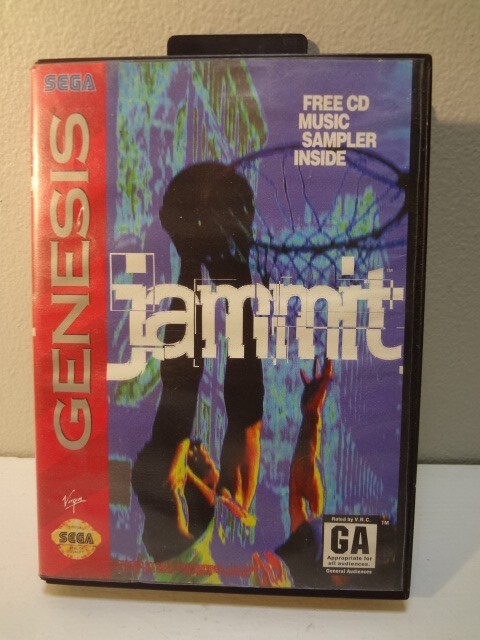 1994 Sega Genesis Jammit Basketball with Plastic Case no Manual, Tested, working