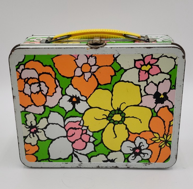 HTF Ohio Art Retro Vintage Flower Power Mod 1960’s Metal Lunch Box Collectible